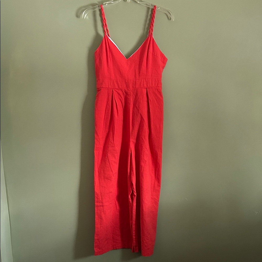 DOUBLECRAZY 100% Cotton Orange Sleeveless Jumpsuit Size S